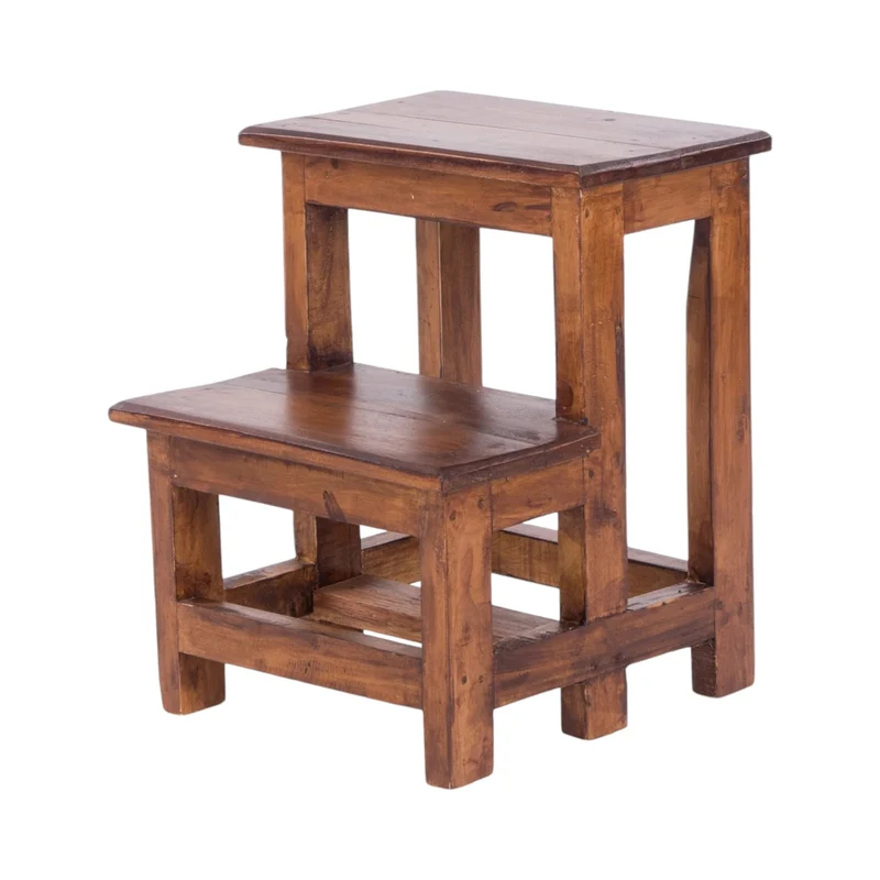 TRITTLEITER "STEP" | 46x37 cm (HxB), Altholz | Tritthocker | Farbe: 02 hellbraun