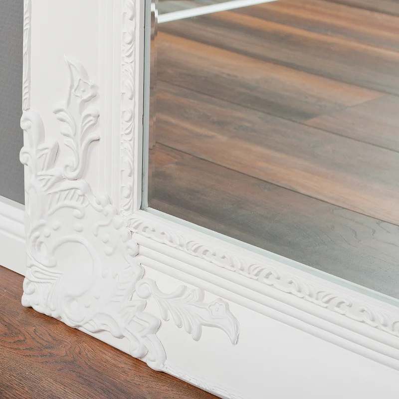 Barock Spiegel MARLON XL Weiss-Pur 180x100cm Holzrahmen