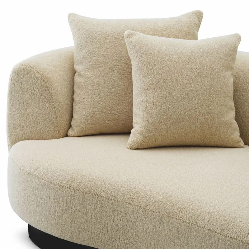 Casa Padrino Luxus Sofa Creme / Schwarz 250 cm - Wohnzimmer & Hotel Möbel