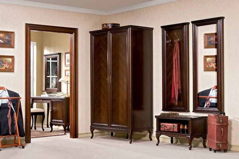 Casa Padrino Luxus Jugendstil Spiegel Dunkelbraun 63,6 x 6,5 x H. 151 cm - Rechteckiger Massivholz Wandspiegel - Garderoben Spiegel - Barock & Jugendstil Garderoben Möbel