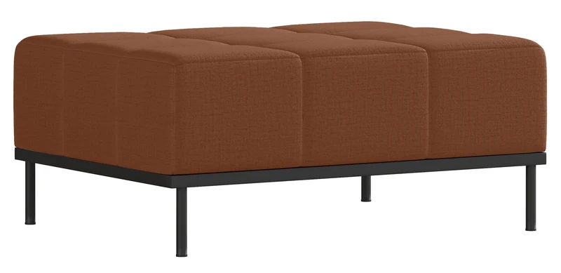 Dreisitziges ausklappbares Sofa Skilia mit kupferfarbenem, wasserabweisendem Chenille-Hocker