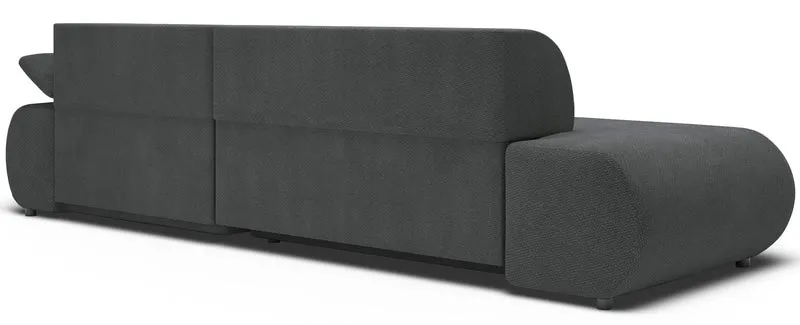 Ecksofa mit Schlafunktion Armone, L-förmig, rechtsseitig, grafitfarben, Chenille